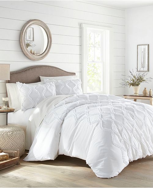 Stone Cottage Anne Ruffle Ogee Full Queen Duvet Cover Set Reviews Duvet Covers Bed Bath Macy S