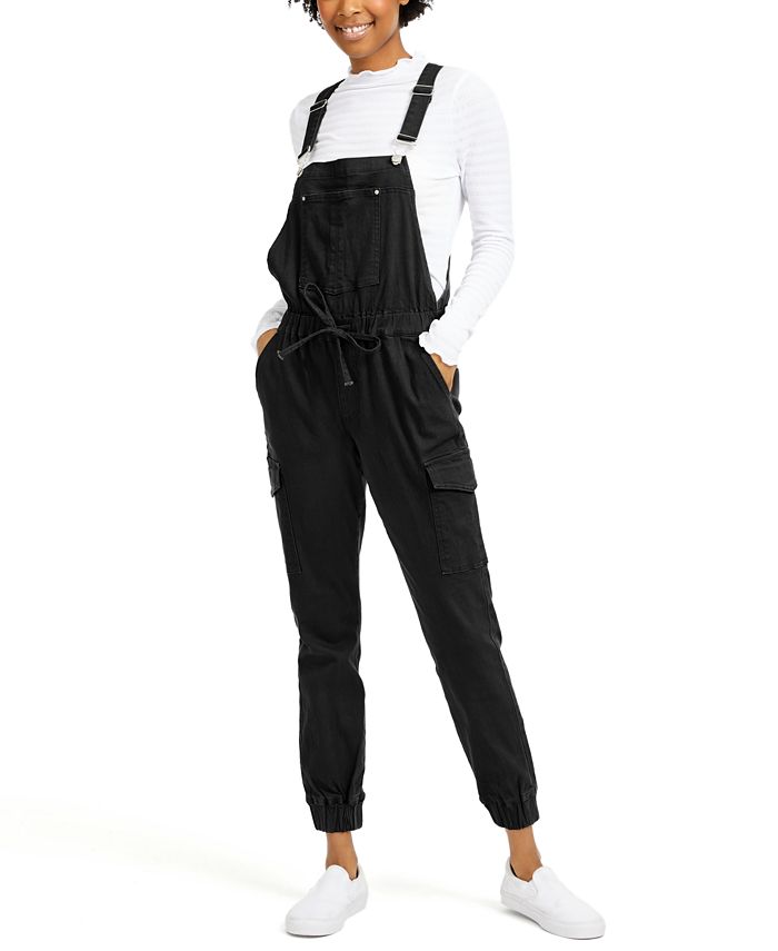 black jogger overalls