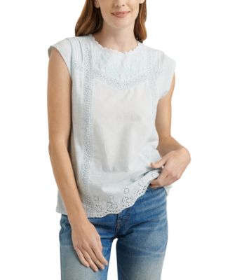 lucky brand embroidered top