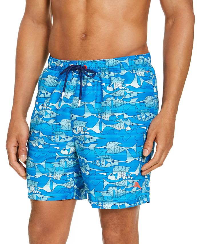 Tommy Bahama Men's Naples Blue Fish Bay 6" Swim Trunks & Reviews