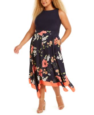 plus size asymmetrical hem dress