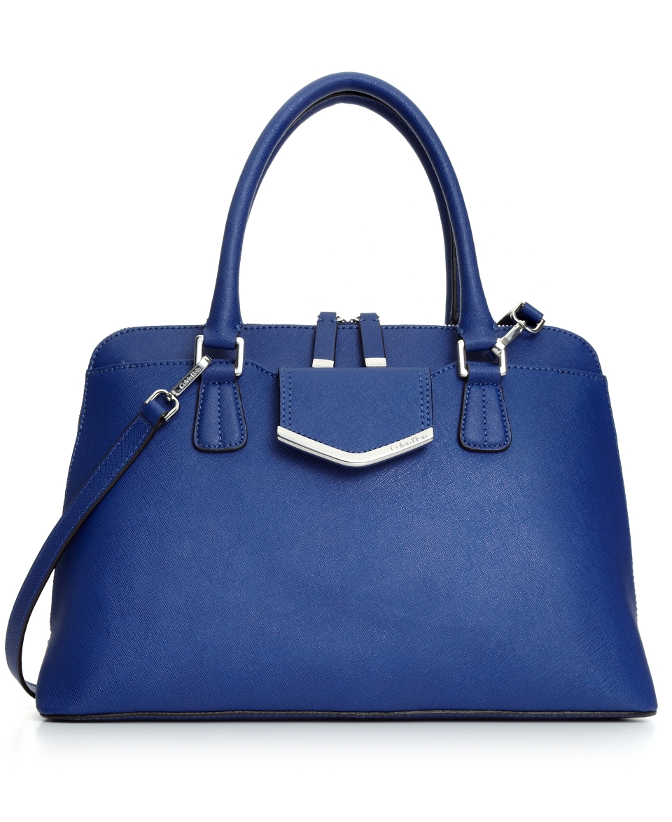 Calvin Klein On My Corner Saffiano Satchel   Handbags & Accessories
