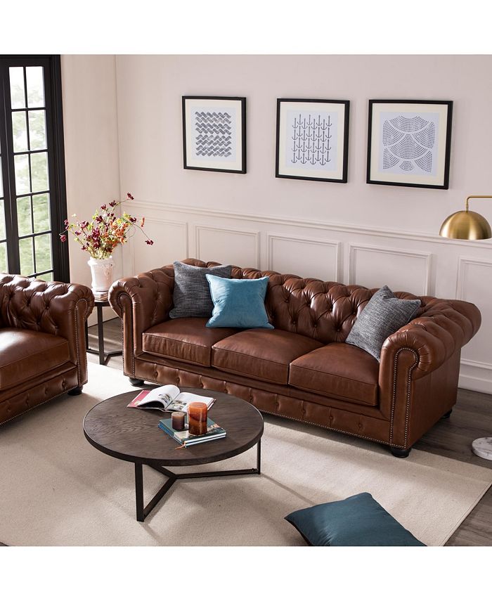 Nice Link Alexandon Leather Chesterfield Sofa & Reviews Furniture