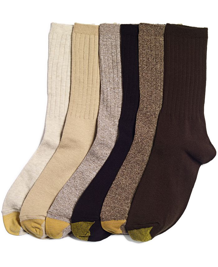 Gold Toe Women's Ribbed Crew 6 Pack Socks & Reviews Shop Socks