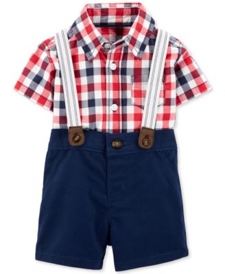 baby boy suspender short set