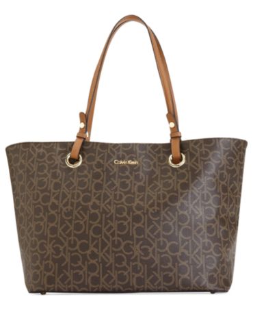 Calvin Klein Key Item CK Monogram Tote - Handbags & Accessories - Macy's
