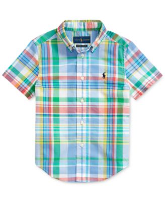 ralph lauren plaid cotton poplin shirt