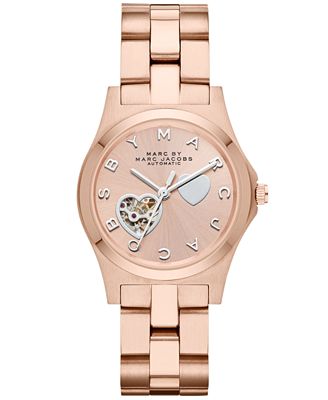 Marc by Marc Jacobs Watch, Women's Automatic Henry Rose Gold-Tone ...