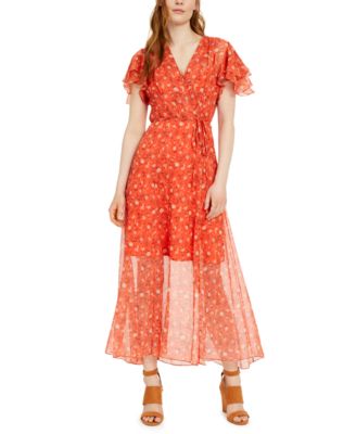 french connection red floral dress