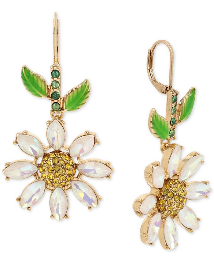 Betsey Johnson GoldTone Crystal Daisy Drop Earrings & Reviews