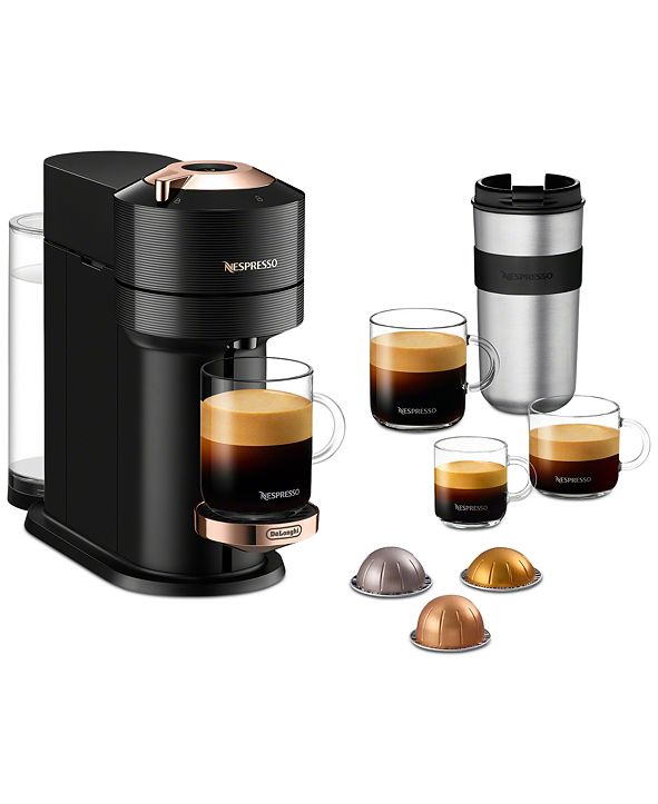 Nespresso Vertuo Next Premium Coffee and Espresso Maker by DeLonghi, Black Rose Gold & Reviews ...