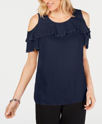 macys ruffle top