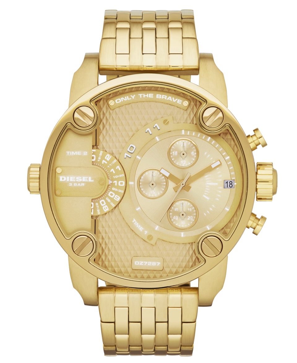 Diesel Watch, Mens Gold Tone Stainless Steel Bracelet 51mm DZ7287   Watches   Jewelry & Watches