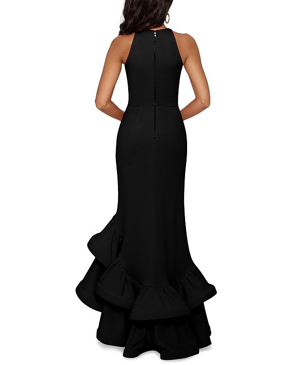 betsy and adam ruffle back gown