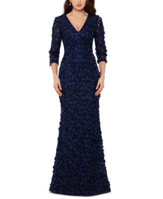 xscape floral applique gown