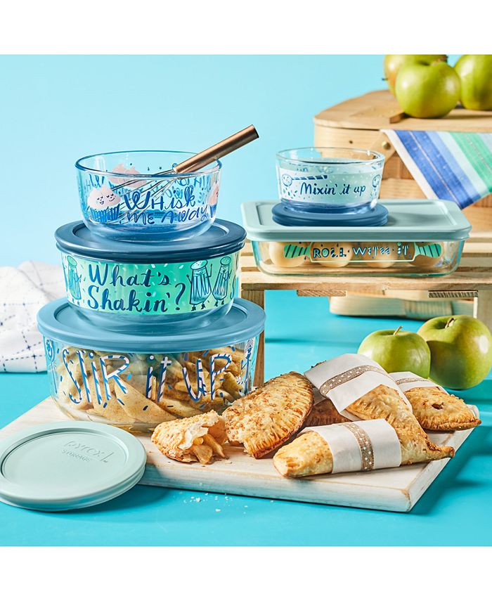 pyrex decorated food storage set