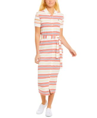 lacoste striped polo dress