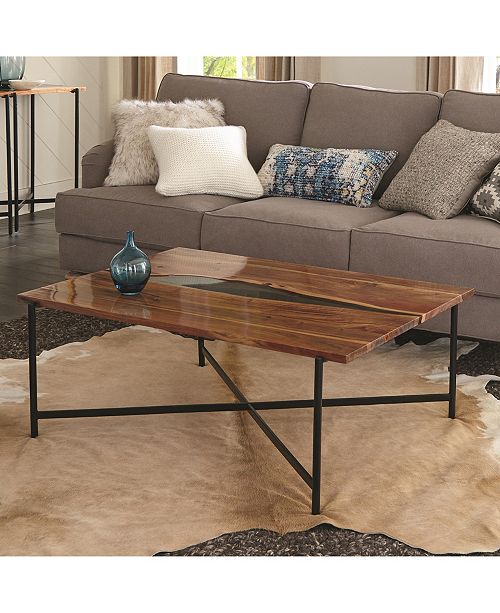 Alaterre Furniture Rivers Edge Acacia Wood And Acrylic Coffee Table Reviews Furniture Macy S