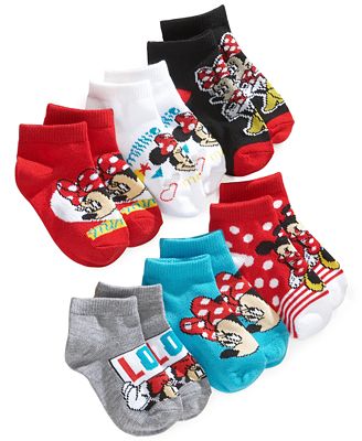 Disney Kids Socks, Little Girls or Toddler Girls Minnie Mouse 6-Pack ...