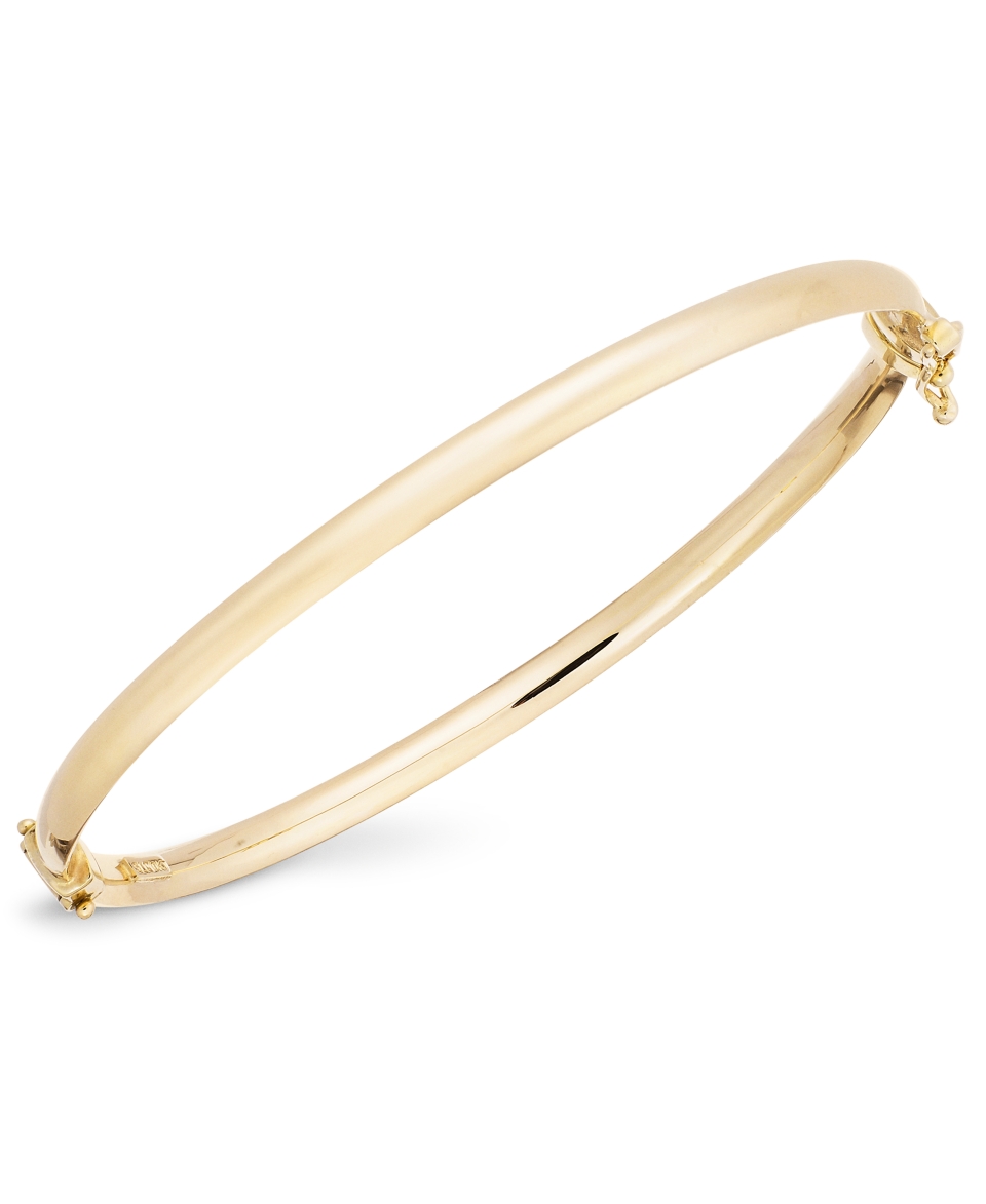 10k Gold Bracelet, Solid Hinge Bangle   Bracelets   Jewelry & Watches