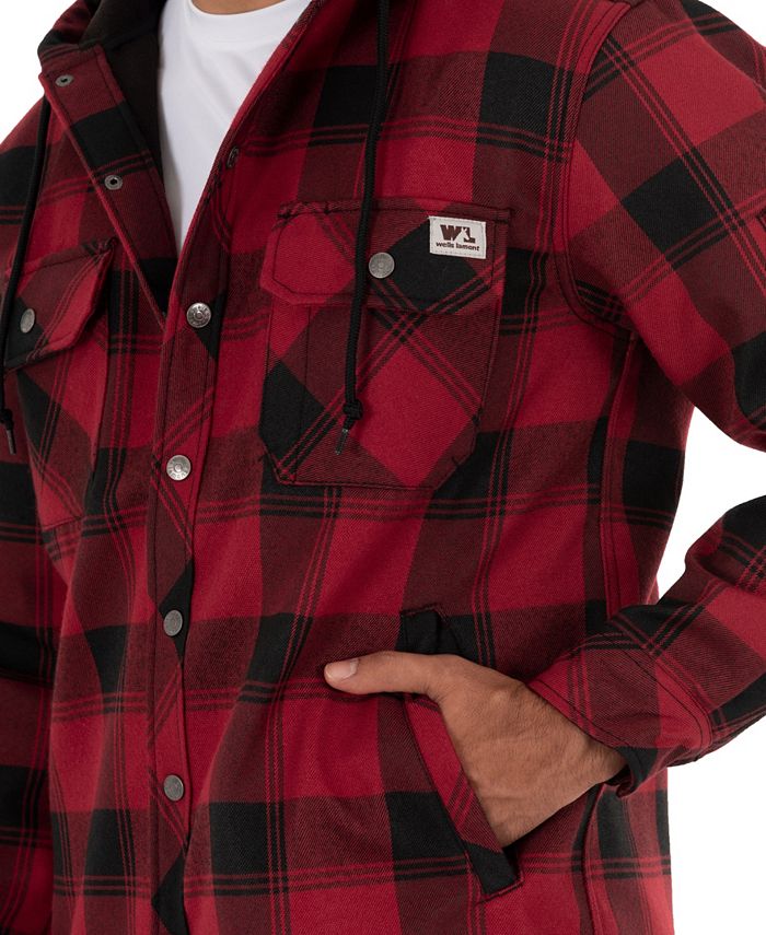 Wells Lamont Men's Yarn Dye Twill Polar Fleece Flannel Bonded Overshirt