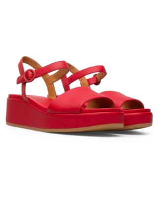 red 2 strap sandals