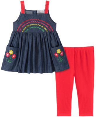 denim rainbow two piece