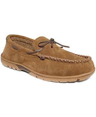 Rockport Men's Slippers, Faux Shearling Lined Moccasins - Shoes - Men ...