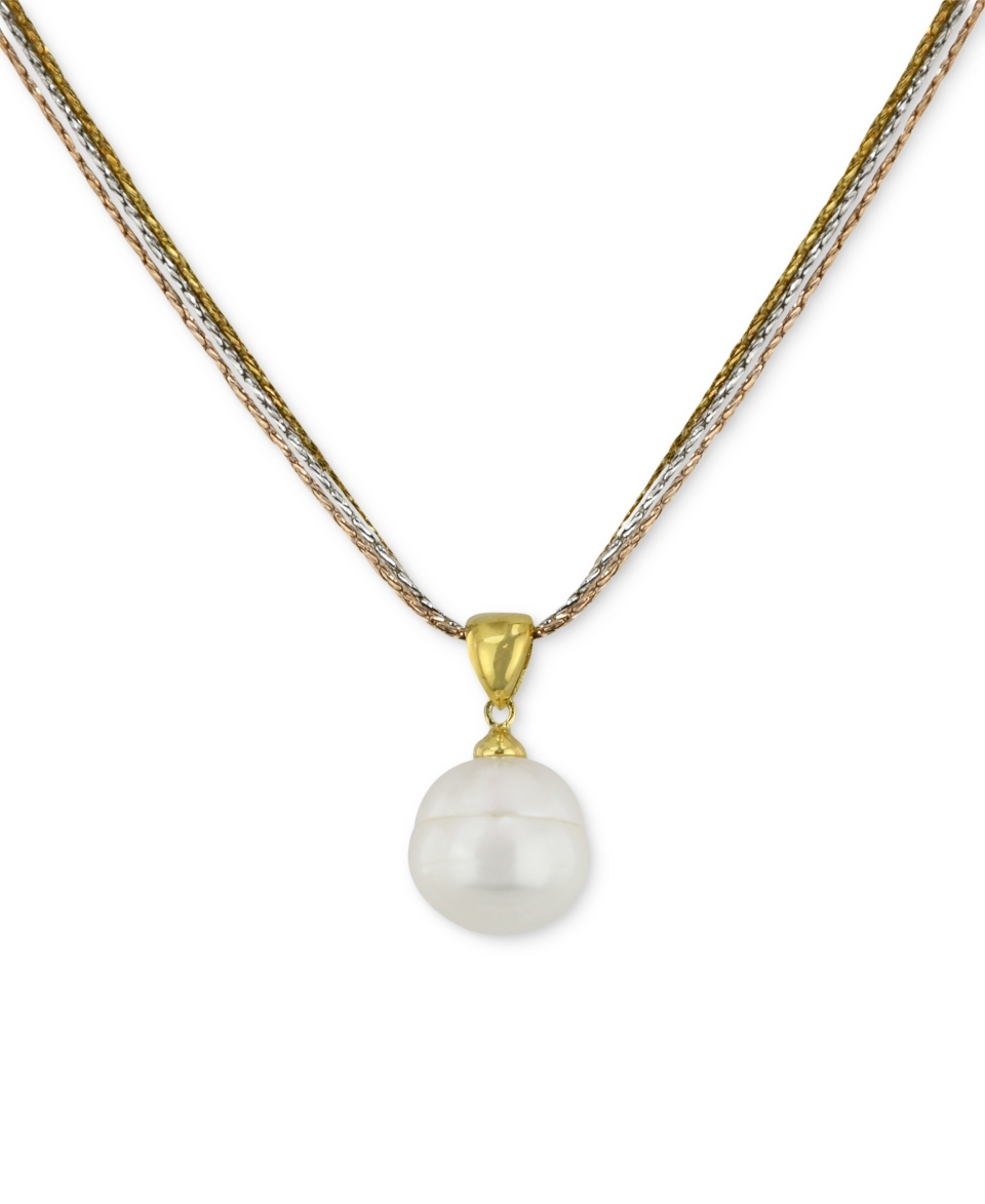 Honora Style Cultured Freshwater Pearl Pendant Necklace (12mm) in 18k Gold Over Sterling Silver   Necklaces   Jewelry & Watches