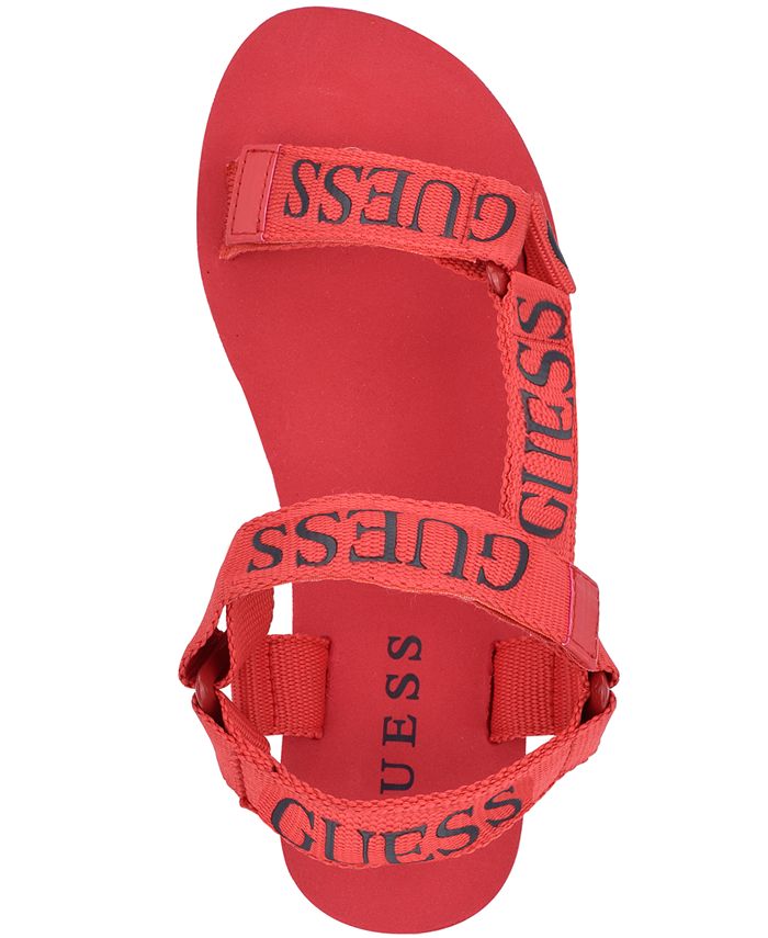 guess avin logo platform sandals