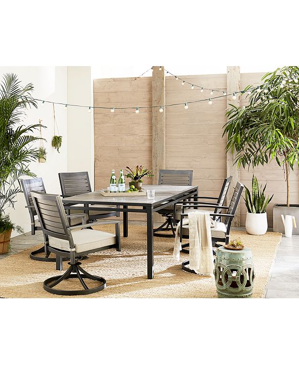 Furniture Aluminum 84&quot; x 42&quot; Outdoor Dining Table, Created for Macy&#39;s & Reviews - Furniture - Macy&#39;s