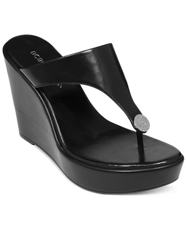 BCBGeneration Queenie Platform Wedge Thong Sandals - Shoes - Macy's