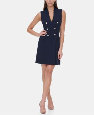 button sheath dress