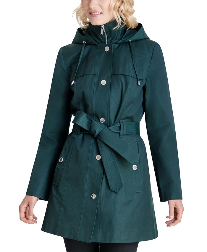 London Fog Petite Hooded Belted Raincoat & Reviews - Coats - Petites ...