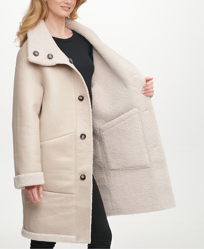 DKNY Reversible FauxShearlingLined Coat & Reviews Coats Women