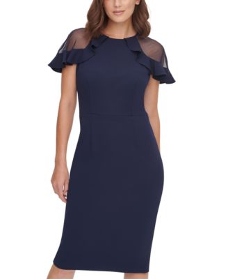 ruffle sleeve sheath dress eliza j