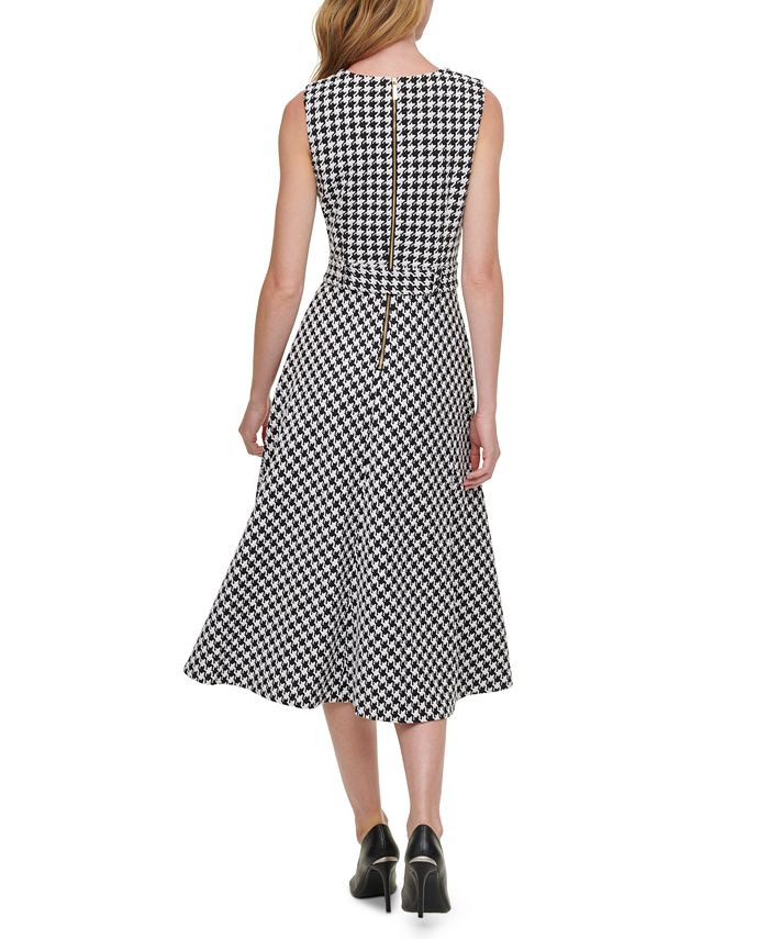 Calvin Klein Houndstooth-Print A-Line Dress & Reviews - Dresses - Women ...