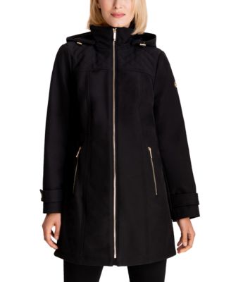 michael kors black raincoat with hood