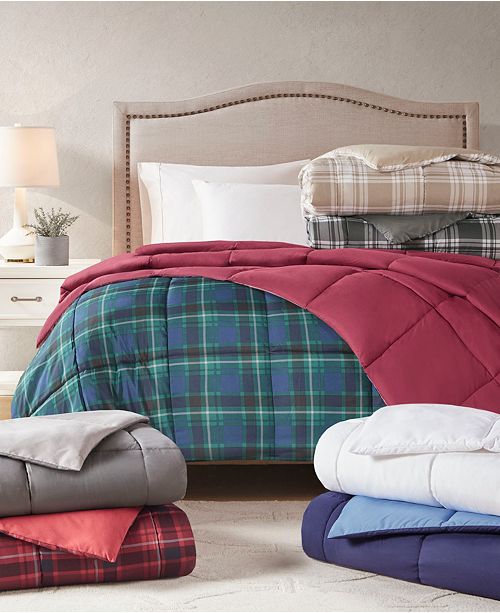 Martha Stewart Collection Martha Stewart Collection Essentials Reversible Down Alternative Comforter Created For Macy S Reviews Comforters Bed Bath Macy S