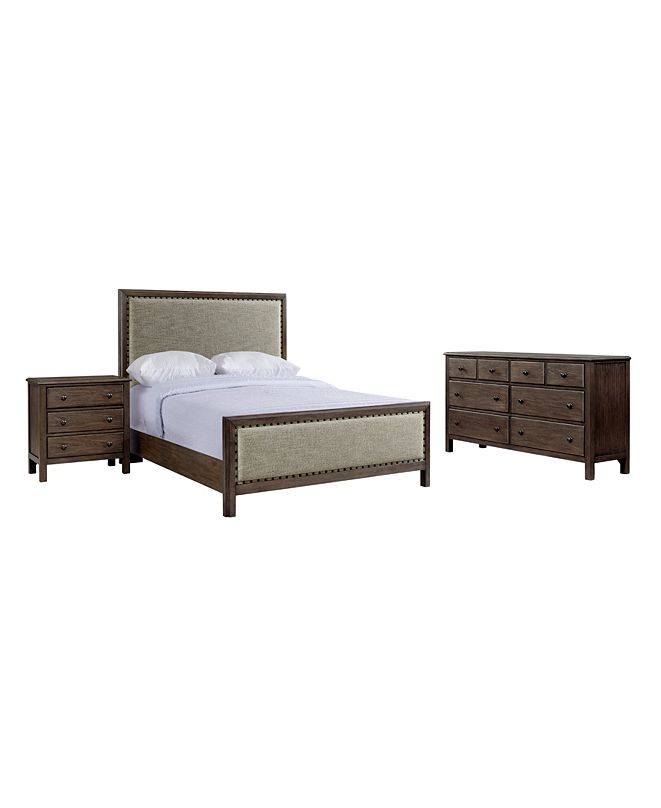 Furniture Parker Mocha Upholstered Bedroom Furniture, (3Pc. Set Full