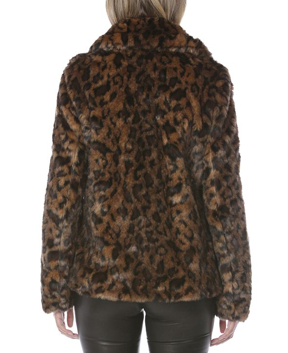 Tahari Leopard-Print Faux-Fur Coat, Created for Macy's & Reviews ...
