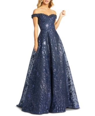 mac duggal off the shoulder gown