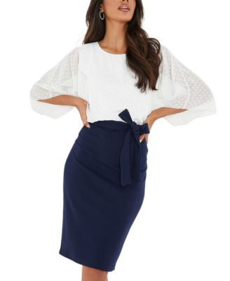 quiz tie belt midi dress
