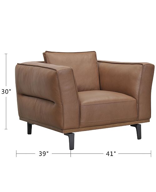 Furniture Aubreeze 41 Leather Accent Chair Created For Macy S Reviews Furniture Macy S