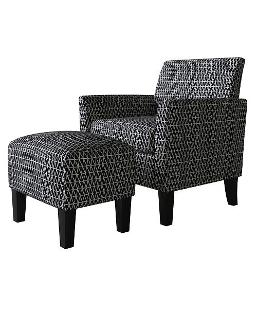 Handy Living Marquee Half Round Arm Chair And Ottoman Set Reviews Furniture Macy S