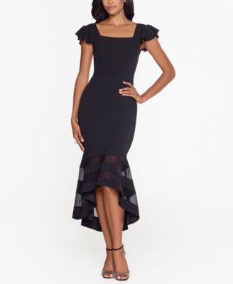 calvin klein flounce hem midi dress