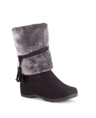 grey fuzzy boots