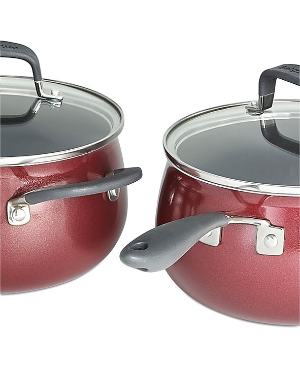 Belgique Nonstick Aluminum Red 12-Pc. Cookware Set ...