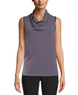 cowl neck sleeveless top