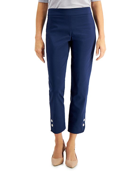 JM Collection Diamonte Tab Pull-On Pants, Created for Macy's & Reviews ...